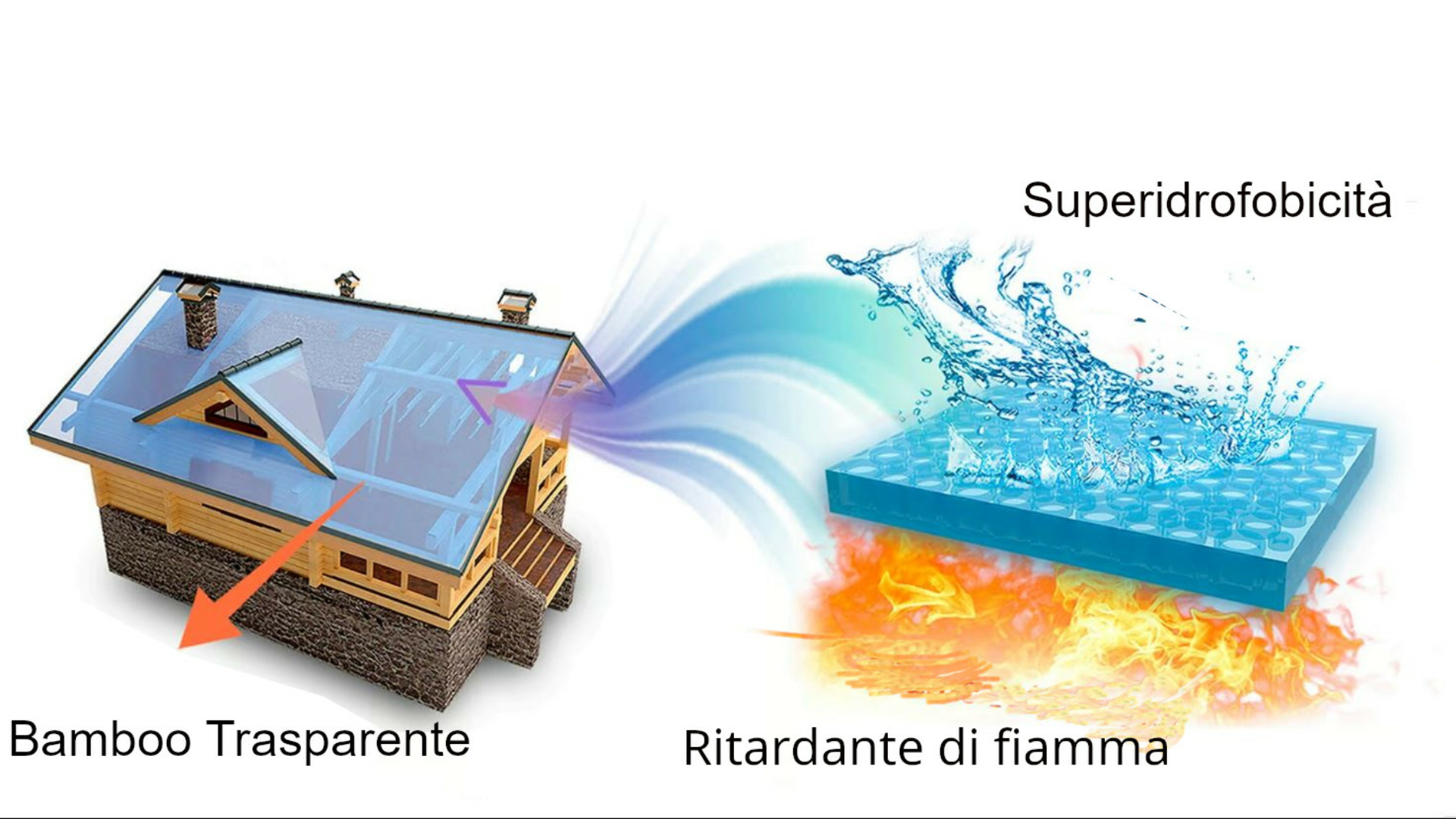 Bambù trasparente possibile alternativa ignifuga e impermeabile al vetro