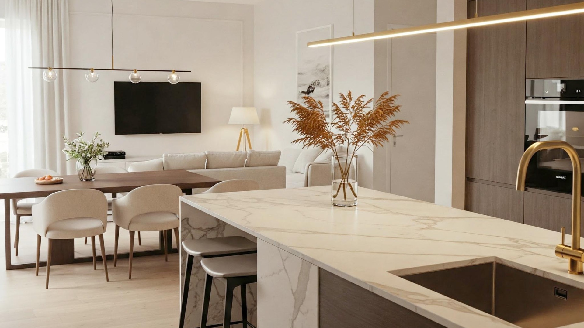 Tendenze zona cucina 2025 i nuovi colori, dal verde al colore dell’anno Mocha Mousse, spazi aperti e conviviali